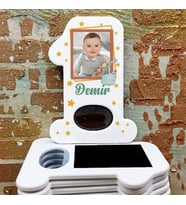 Resimli İsme Özel 1 Yaş Açacak Magnet- 1 Yaş Doğum Günü Magnet