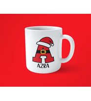 Yeni Yıla Özel A harfli İsimli Noel Konseptli Fotoğraflı Kupa Bardak