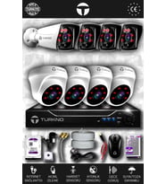 TURKNO 8 Kameralı Karia 4 İç Kamera Set 320 GB HDD Full HD Gece Görüşlü Güvenlik Kamerası Sistemi