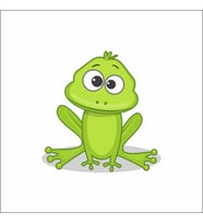Sevimli Kurbağa Sticker Duvar Sticker 25x15 CM