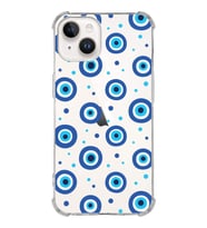 PrintiFy Apple iPhone 14 Plus Uyumlu Nazar Boncuğu 1 Baskılı Şeffaf Köşe Korumalı Antişok Kılıf