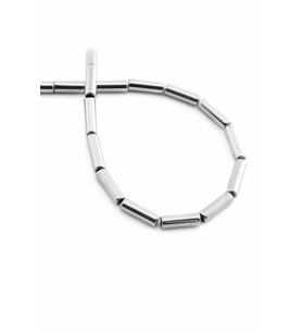 Hematit Doğal Taş Parlak Gümüş Silindir Kesim 4x13mm Dizi [AA]