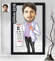 Kişiye Özel 3D  Ahşap Tablo Göz Doktoru Erkek 30x40 -1