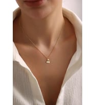 Minimalist Kiraz Model Kolye 925K Gümüş (Gold)