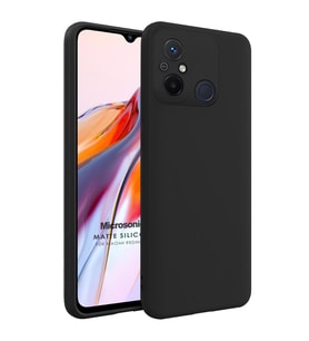 Microsonic Matte Silicone Xiaomi Redmi 12C Kılıf Siyah (Siyah)