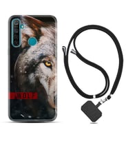 Realme 5i 5 Pro 6i 7 Pro 8 Kılıf Boyun Askılı Silikon Wolf Eyes 1758