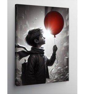 Kanvas Tablo Balon Tutan Çocuk