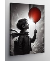 Kanvas Tablo Balon Tutan Çocuk