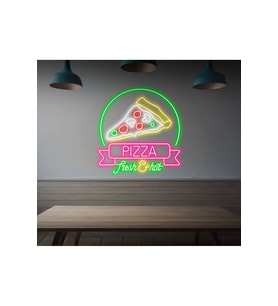 PIZZA fresh&hot Yazılı ve Şekilli Neon Tabela