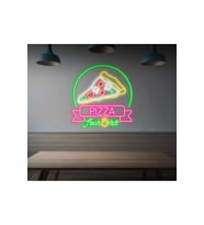 PIZZA fresh&hot Yazılı ve Şekilli Neon Tabela