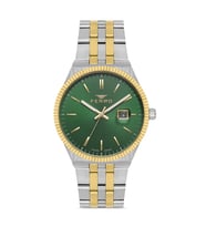Ferro F11569AWT-D6 Quartz Çelik Altın/Gri Yeşil Kadran 40 mm Erkek Kol Saati