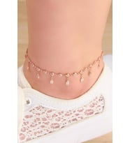 GÜMÜŞ ROSE DAMLA ZİRKON TAŞLI HALHAL (Rose-Beyaz)