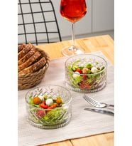 Porsima 2 Li Kristal Cam Çerezlik Sunumluk Kase Seti 400 Ml
