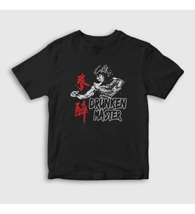Presmono Unisex Çocuk Siyah Drunken Master Jackie Chan T-Shirt 331882tt