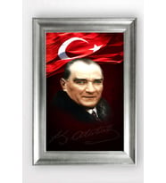 Gümüş Çerçeveli Atatürk Tablo cv1272