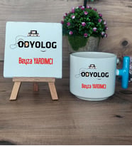 Odyolog Hediye Seti Kupa Bardak T Kulplu ve Dekoratif Taş Tıp Bayramı Hediyesi (Model 3)