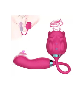 SUCKER ROSE Titreşimli G-Spot Tapping ve Klitoris Emiş Güçlü 3 in 1 Vibratör