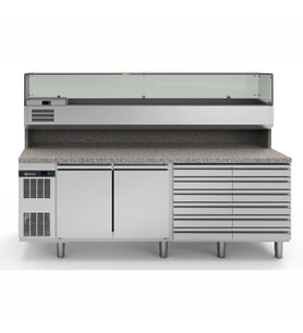 Electrolux Professional RCSH2D12W Endüstriyel Pizza Hazırlık Tezgahı-2kapı-6çekmeceli ,725189