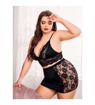 HotFlirt NL 3489 Büyük Beden Çekici Şort Bustiyer Takım