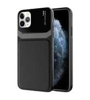 Apple iPhone 11 Pro Max Kılıf ?Zore Emiks Deri Görünümlü Kılıf (Siyah)