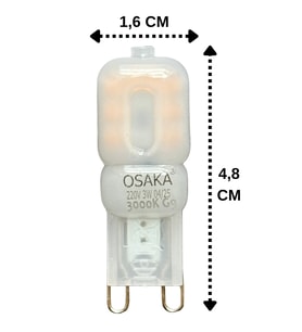 (1 Adet) Osaka 3W Sarı Işık (3000K) Buzlu Dim Edilebilir G9 Duylu Led Kapsül Ampul