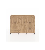 Hyperion Dolap 12 Raflı 2 Çekmeceli 7 Kapaklı 220x44x163 Çam-Çam