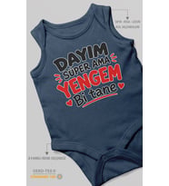 Dayım süper ama yengem bi tane Sıfır Kollu Bebek Zıbını %100 Pamuk