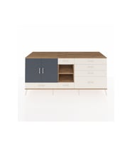 Kronos Konsol 4 Raflı 7 Çekmeceli 2 Kapaklı 220x59x99 Çam-Antrasit/Aytaşı
