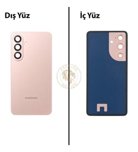 Samsung Galaxy S26 Plus Pembe Renk Lensli Arka Kapak Arka Cam Batarya Kapağı Pil Kapağı Lazer Kesim Back Cover Galaxy S26 Plus Uyumlu