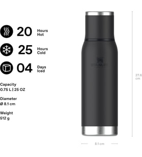 Adventure To-Go Termos 0.75 Litre - Siyah 2.0 Paslanmaz Çelik