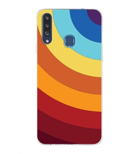 Samsung Galaxy A20s  Kapak Renk Cümbüşü Tasarımlı Şeffaf Silikon Kılıf