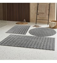 Banyo Paspası Açık Gri Gri Kaymaz Taban Peluş Bubble 50X50 cm