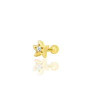 Gümüş altın yaldızlı zirkon taşlı yıldız modeli Tragus helix Piercing küpe SGTL12317GOLD