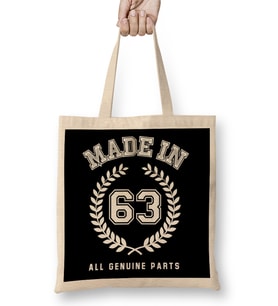 1963 Made In 63 All Genuine Parts Bez Çanta Uzun Saplı