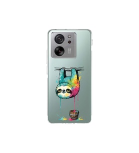 Xiaomi Mi 13T Pro ile Uyumlu Splash Tembel Hayvan Tasarımlı Şeffaf Silikon Kılıf