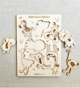 LeradLazerArt  Lazer kesim eğitici çocuk hayvanları bulmaca .Yapboz Seti Hediye Hobi. Çocok Puzzle