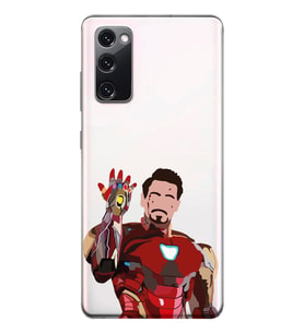 Samsung Galaxy S20 FE Uyumlu Iron Man Desenli Şeffaf Telefon Kılıfı