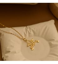 Kişiye Özel 925 Ayar Gümüş Şık Origami Kurbağa Kolye (Gold)