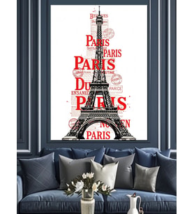 Paris Eiffel Kulesi Posteri Dekoratif Kanvas - Mdf Ahşap Tablo