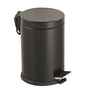 3LT Siyah Pedallı Metal Çöp Kovası