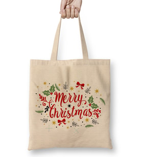 Yılbaşı Yeni Yıl Konseptli Merry Christmas 022 Bez Çanta Uzun Saplı