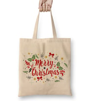 Yılbaşı Yeni Yıl Konseptli Merry Christmas 022 Bez Çanta Uzun Saplı