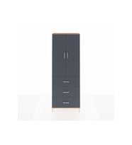 Arges Dolap 4 Raflı 3 Çekmeceli 2 Kapaklı 88x30x243 Çam-Antrasit
