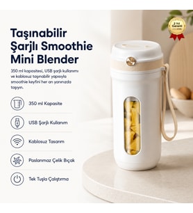 Taşınabilir Şarjlı Smoothie 350ml USB Şarjlı Kablosuz Mini Blender
