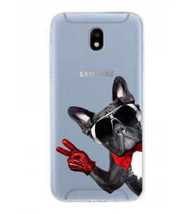 PrintiFy Samsung Galaxy J5 Pro ile Uyumlu 1mm Slim Fit Köpek 2 050e Baskılı Şeffaf  Kılıf