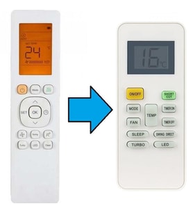 Samsung ile uyumlu Klima Kumandası-Resimde Sağdaki Gönderilir