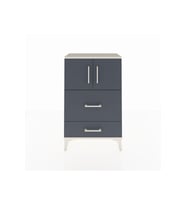 Arges Komodin Tek Raflı 2 Çekmeceli 2 Kapaklı 60x30x96 Aytaşı-Antrasit