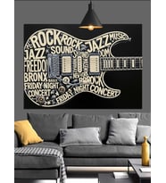 Rock Caz Müzik Afişi Dekoratif Kanvas - Mdf Ahşap Tablo