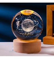 Dekoratif Led Işıklı Kristal Satürn Kız Cam Küre Ev Ofis Dekor