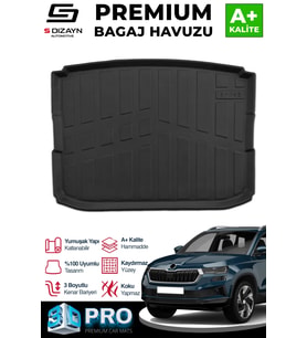 S-Dizayn Skoda Karoq 3D Pro Bagaj Havuzu 2017 Üzeri A+ Kalite
